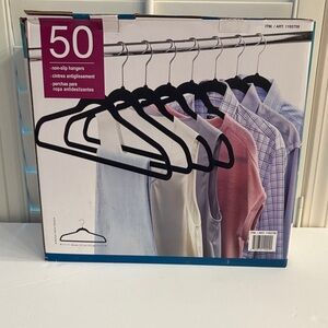 50 Non-Slip Hangers- Black Set of 50